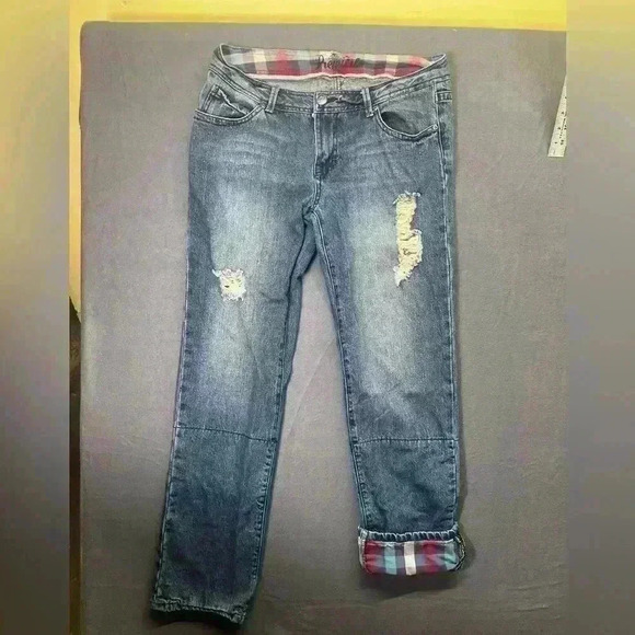 Rue21 Blue Distressed Straight Leg Jeans - Picture 1 of 11